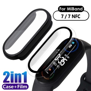 2 in1 ฟิล์มกระจกนิรภัยกันรอยหน้าจอ 3D สําหรับ Xiaomi Mi Band 7NFC 2 In NFC