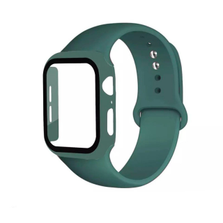 สายนาฬิกาข้อมือ พร้อมเคสซิลิโคน ขนาด 42 มม. 38 มม. 44 มม. 40 มม. สำหรับ Apple Watch Series 6 5 4 3 2