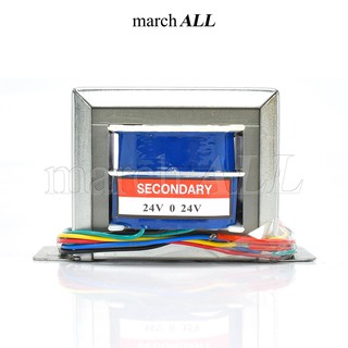 march ALL หม้อแปลงไฟ AC ขนาด 3A แรงดันเอาพุต 24V-0-24V พร้อมขด 0-6V-9V-12V ชนิด EI TRANSFORMER CT ไฟคู่ 3 สายไฟ