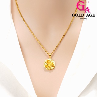 Ga เครื่องประดับแฟชั่น สร้อยคอชุบทอง 24k จี้ดอกเบญจมาศ ชุบทอง หรูหรา สไตล์เกาหลี เรโทร สําหรับผู้หญิง งานแต่งงาน