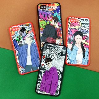 พร้อมส่งเคส OPPO A5 2020 A15 A54 A74 A94 F9 เคสขอบกันลื่น เคสกันกล้อง เคสพิมพ์ลาย ขอบสี เคสเท่ เคสOPPO