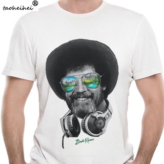 T-shirt  เสื้อยืด พิมพ์ลายหูฟัง Dj Bob Ross สําหรับผู้ชายS-5XL