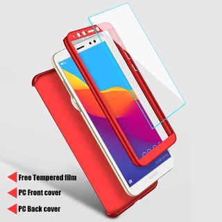360° เคสโทรศัพท์มือถือแบบแข็ง ผิวด้าน พร้อมกระจกนิรภัย สําหรับ Vivo Y91C Y91 Y93 Y95 Y11 Y17 Y15 Y12 Y81 Y83 Y51 Y51L Y53 Y69 Y71 Y65 Y66 Vivo 1902 1901 1904