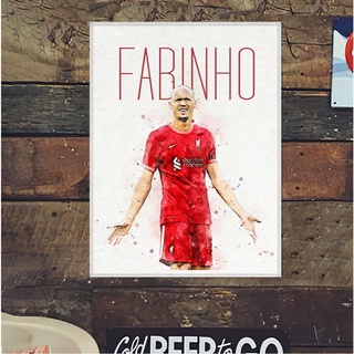 โปสเตอร์ ผ้าแคนวาส Fabinho (2) Liverpool ฟาบินโญ่ นักเตะ ลิเวอร์พูล ภาพวาด ศิลปะ นักบอล นักฟุตบอล