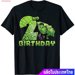 เสื้อยืดลำลอง Marvel Avengers Hulk Smash 2nd Birthday T-Shirt Sports T-shirtd%@