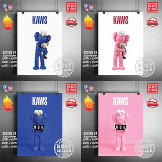 สติกเกอร์โปสเตอร์ ลาย KAWS สไตล์โมเดิร์น สําหรับตกแต่งผนังบ้าน