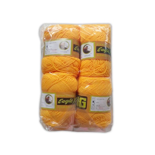 🛍ไหมพรมอีเกิ้ล Eagle 4ply 1แพ็ค4ม้วน🔥🔥ม้วนล่ะ100กรัม สีเหลือง#060