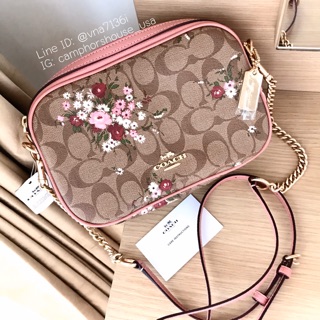 🌟พร้อมส่ง🌟COACH ISLA CHAIN CROSSBODY IN SIGNATURE CANVAS WITH FLORAL BUNDLE PRINT