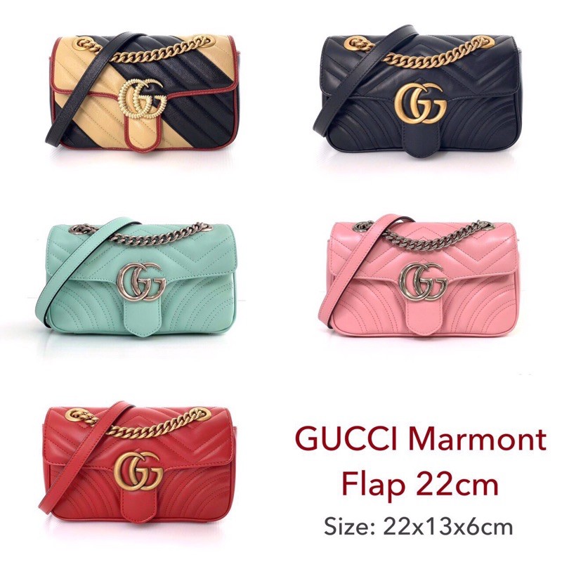 Gucci marmont 22CM กระเป๋า กุชชี่ ของแท้ ส่งฟรี EMS ทั้งร้าน