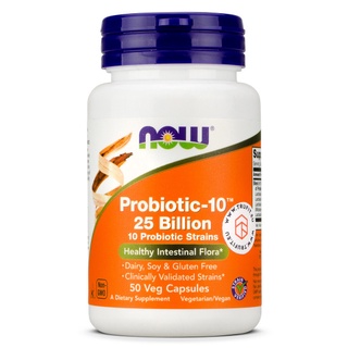 📌พร้อมส่ง แท้ 💯% โพรไบโอติก ปรับสมดุลลำไส้ Now Foods Probiotic-10, 25 Billion, 50 veg capsules