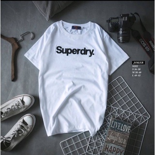 เสื้อยืดคอกลมแขนสั้น SUPER DRY ผ้า Cotton 100% งานปักพรีเมี่ยม ผ้าใส่สบาย