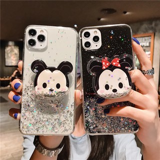 เคส Huawei Y9 Y9s Y7A Y6P Y6s 2020 P30 Lite Nova 5T 2i 3i 7i Y5 Y6 Y7 Pro Prime 2019 2018 Anti-shoock Glitter Soft Case Cover + Quicksand Stand Cartoon