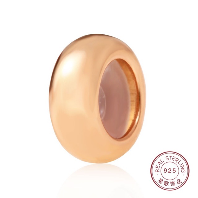ถูกที่สุด (ราคาต่อชิ้น)📍ยางกั้นชาร์มเงินแท้ ตอกS925 สีเงิน , rosegold