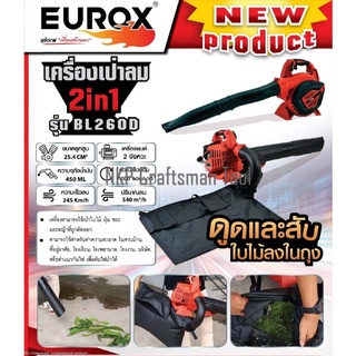 EUROX เครื่องยนต์เป่าลม พร้อมบด 2IN1 เครื่องเป่าลม BL260D แบรนด์เยอรมัน