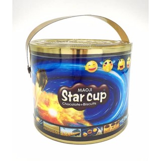 ขนมปังกรอบกับครีมช็อกโกแลตMAOJI STAR CUP CHOCOLATE WITH BISCUITS