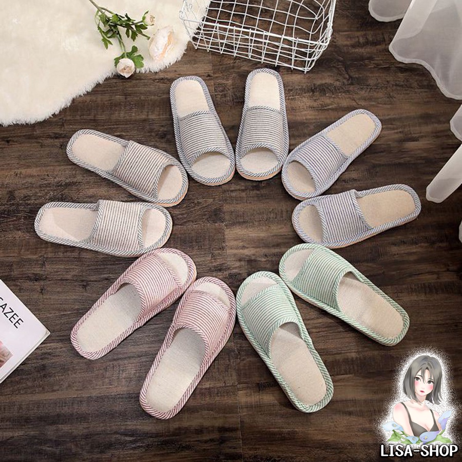 รองเท้าแตะใส่ในบ้าน พื้นนิ่ม ลายทาง มี 5 สี พื้นกันลื่น ขนาดไซซ์แบบคร่อม T67