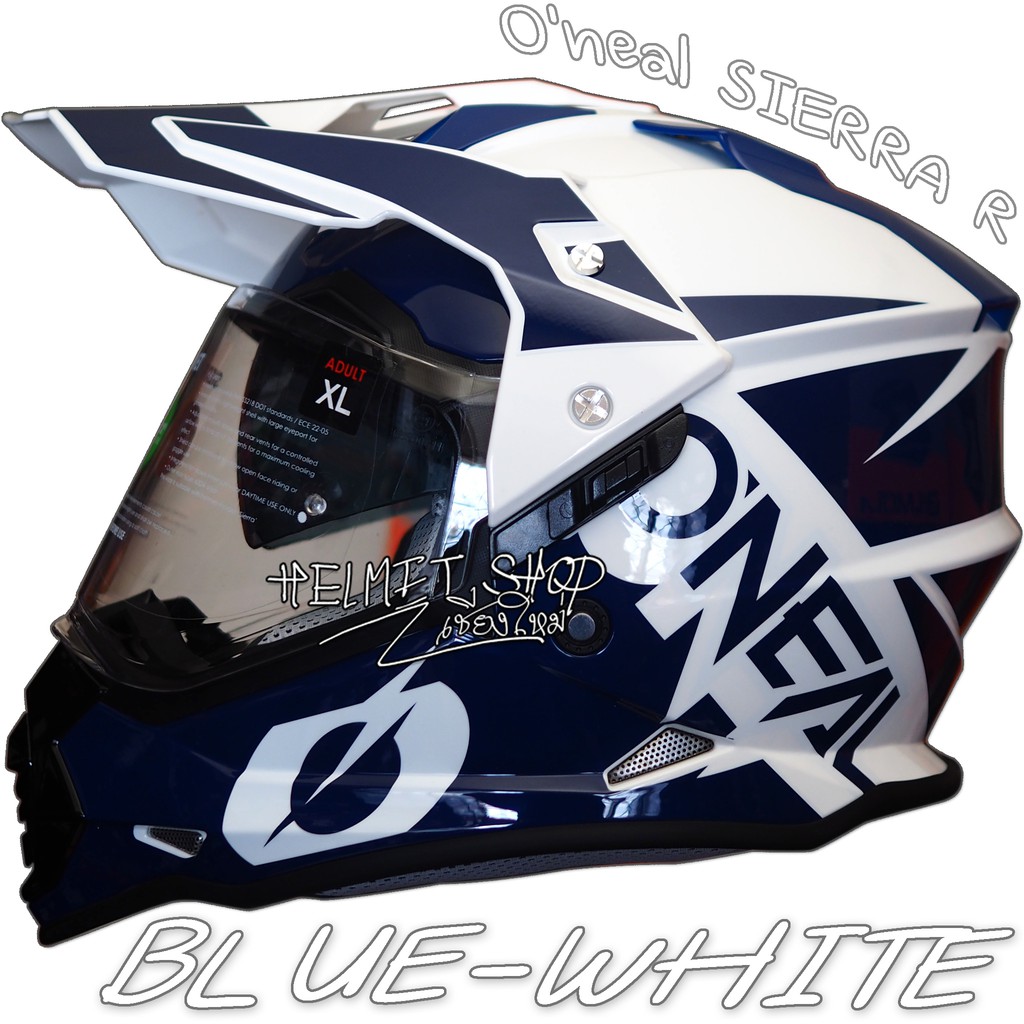 O'neal SIERRA R BLUE-WHITE [ โมตาด ] [ แว่น 2 ชั้น ] [ นวมถอดซักได้ ] [ กิ๊ฟล็อค ]