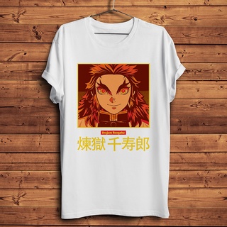 ขายดี!เสื้อยืด พิมพ์ลายอนิเมะ Kyojuro Rengoku Demon Slayer Kimetsu No Yaiba สีขาว แฟชั่นฤดูร้อน สําหรับผู้ชาย และผู้หญิง