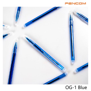 ปากกาสีน้ำเงิน หมึกน้ำมัน หัวปากกา 0.5 mm. Pencom  OG01-BL ปากกาหมึกน้ำมันแบบปลอกน้ำเงิน