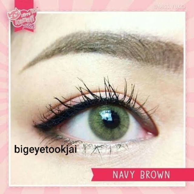 💖 Kitty Kawaii ๑ Navy สายตา -00 ถึง -1000 brown gray Contactlens  บิ๊กอาย คอนแทคเลนส์ ราคาถูก แถมตลั