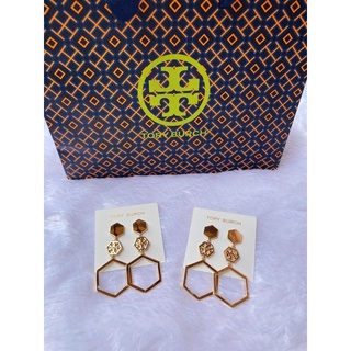 ต่างหู Tory Burch Hex Logo แท้ 💯 (ส่งฟรี ไม่ใช้โค้ด)