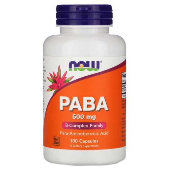 Now Foods, PABA, 500 mg [ 100 Capsules ]