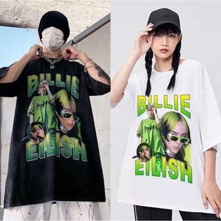 Smart⚡️พร้อมส่ง⚡️เสื้อยืด Billie elish ลายสกรีน เสื้อโอเวอร์ไซส์ เสื้อผ้าสตรีท ลายกำลังฮิต ผ้านิ่ม ใสสบาย