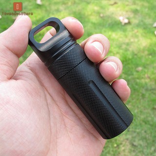 LV△ Aluminium Alloy Survival EDC Waterproof Capsule Seal Bottle Case Container Holder Tool