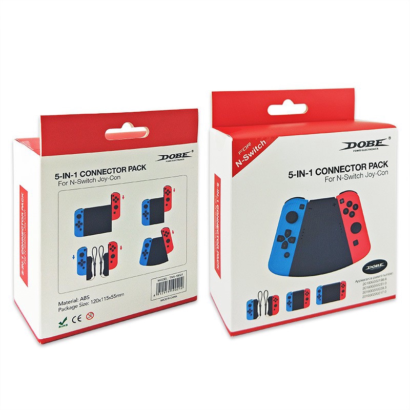 dobe 5 in 1 ชุดอุปกรณ์เชื่อมต่อควบคุมเกมสําหรับ nintendo switch DOBE ชุดเซ็ท Grip Joycon Nintendo Switch
