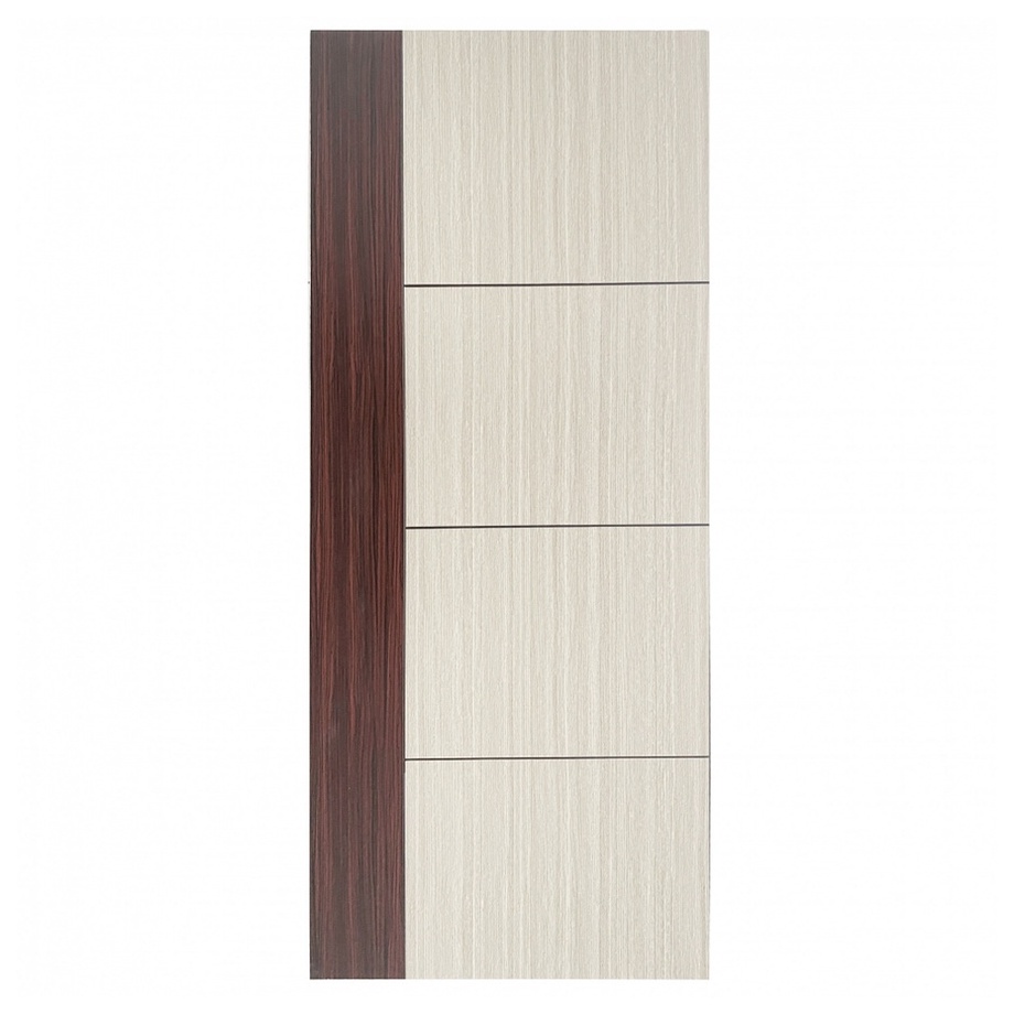 WELLINGTAN ประตู WPC บานทึบเซาะร่องดำ WPC-05 80x200ซม. Black walnut & Brown Oak (ไม่เจาะ)