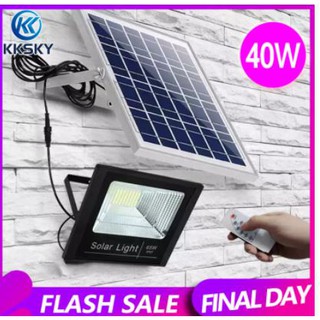 ไฟ solar cell โคมไฟโซล่าเซลอลูมิเนียม ไฟพลังแสงอาทิต 40W ไฟโซล่าเซลล์ไฟอัจฉริยะไฟไร้สาย solar light โซล่าเซลล์สปอตไลท์