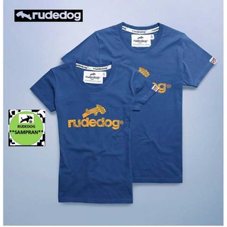 rudedog เสื้อคอกลม  ชาย หญิง  รุ่น logo18 สี deep sea