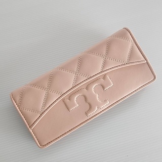 🎀 (สด-ผ่อน) กระเป๋าสตางค์ทอรี่ สีชมพู 75353 TORY BURCH SAVANNAH  SLIM ENVELOPE WALLET