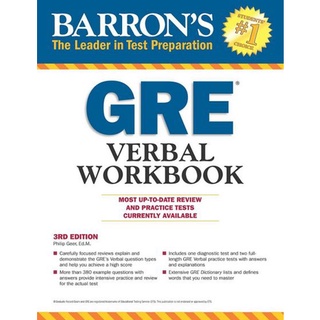 DKTODAY หนังสือ BARRONS GRE VERBAL WORKBOOK (3ED) ของแท้ 100% พร้อมส่ง