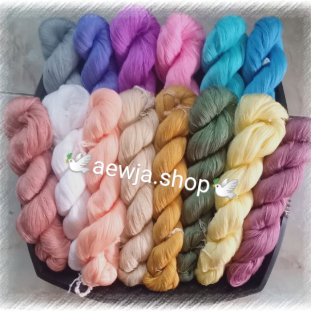 ด้ายไหมประดิษฐ์ สีพาสเทล สีหวานๆ ทำพู่ ปักผ้า