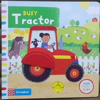 Busy Tractor (push pull slide board book)  ของแท้นำเข้าจากประเทศอังกฤษ