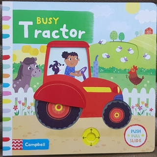 Busy Tractor (push pull slide board book)  ของแท้นำเข้าจากประเทศอังกฤษ