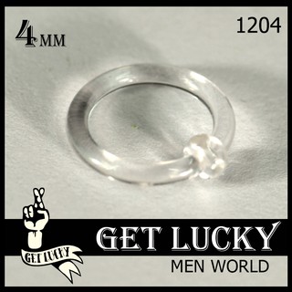 1204 GET LUCKY จิวขยายหู ห่วง ใส แพค1ชิ้น ขนาด 4mm จิวตาไก่ จิวปากแตร