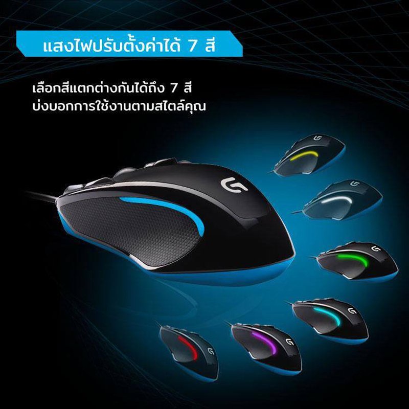 เมาส์เกมมิ่ง สูงสุด 2500 DPI Logitech G300s Gaming Mouse