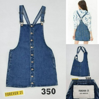 350.เอี๊ยมกระโปรงยีนส์ FOREVER 21  ป้ายไซส์ S