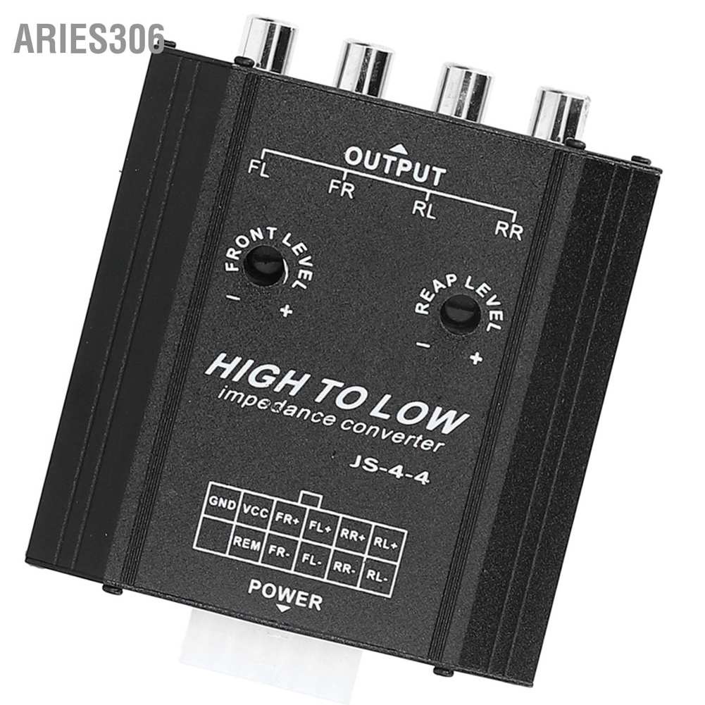 Aries306 12V 4 Channel Audio Impedance Converter High to Low RCA Line Car Stereo Radio Speaker Frequency Filter
