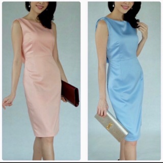 พร้อมส่ง🎀เดรสผ้าเรียบหลังถ่วง สวยหรูด้วยผ้าซาตินเนื้อทราย
