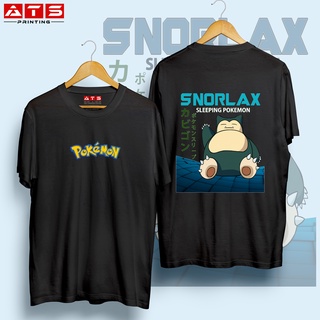 T Shirt Tops Unisex Snorlax Pokemon Merch Tees Men Women Character Shirt Clothes Clothingเสื้อยืด เสื้อยืดสีพื้น