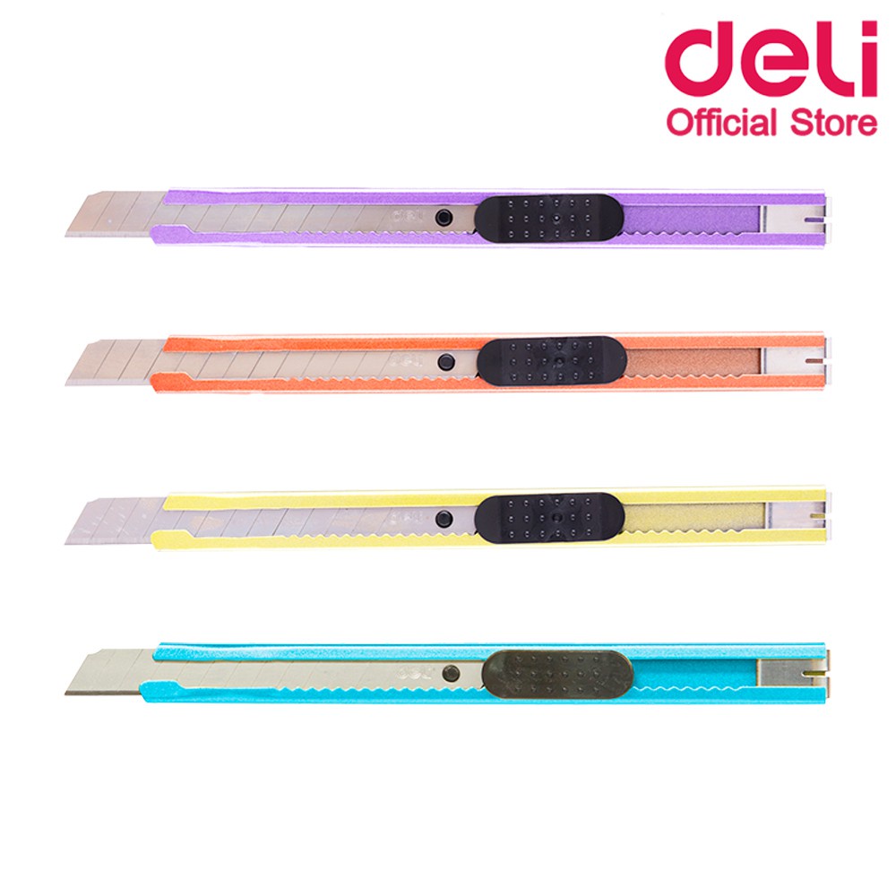 Deli คัตเตอร์เหล็ก 9 mm (คละสี) No.2066