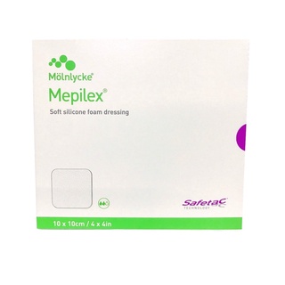 Mepilex Border Flex แผ่นปิดแผล แผลกดทับ ขนาด 10 x 10 cm มีขอบกาว กันน้ำ จำนวน 1 กล่อง บรรจุ 5 แผ่น 20233