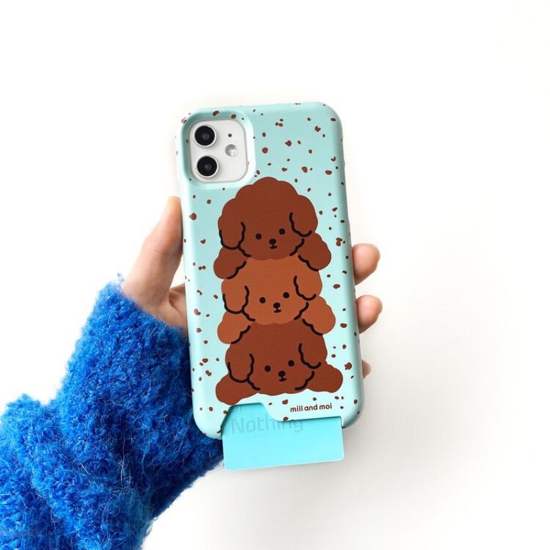 สินค้าพร้อมส่ง!! ⚪⚫ Mint Choco Poodle Card Hard Case⚪⚫ brand millandmoi🇰🇷 case only นะคะ