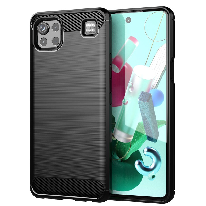 เคสโทรศัพท์กันกระแทกสําหรับ LG K92 5G K62 K52 K42 K12 Plus MAX คาร์บอนไฟเบอร์ซิลิโคนนุ่มฝาครอบ