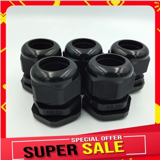 PG-29 NYLON CABLE GLAND ไนล่อน เคเบิ้ลแกลน Cable range: 18-25 IP68 ดำ/ขาว แพ็คละ 5ชิ้น