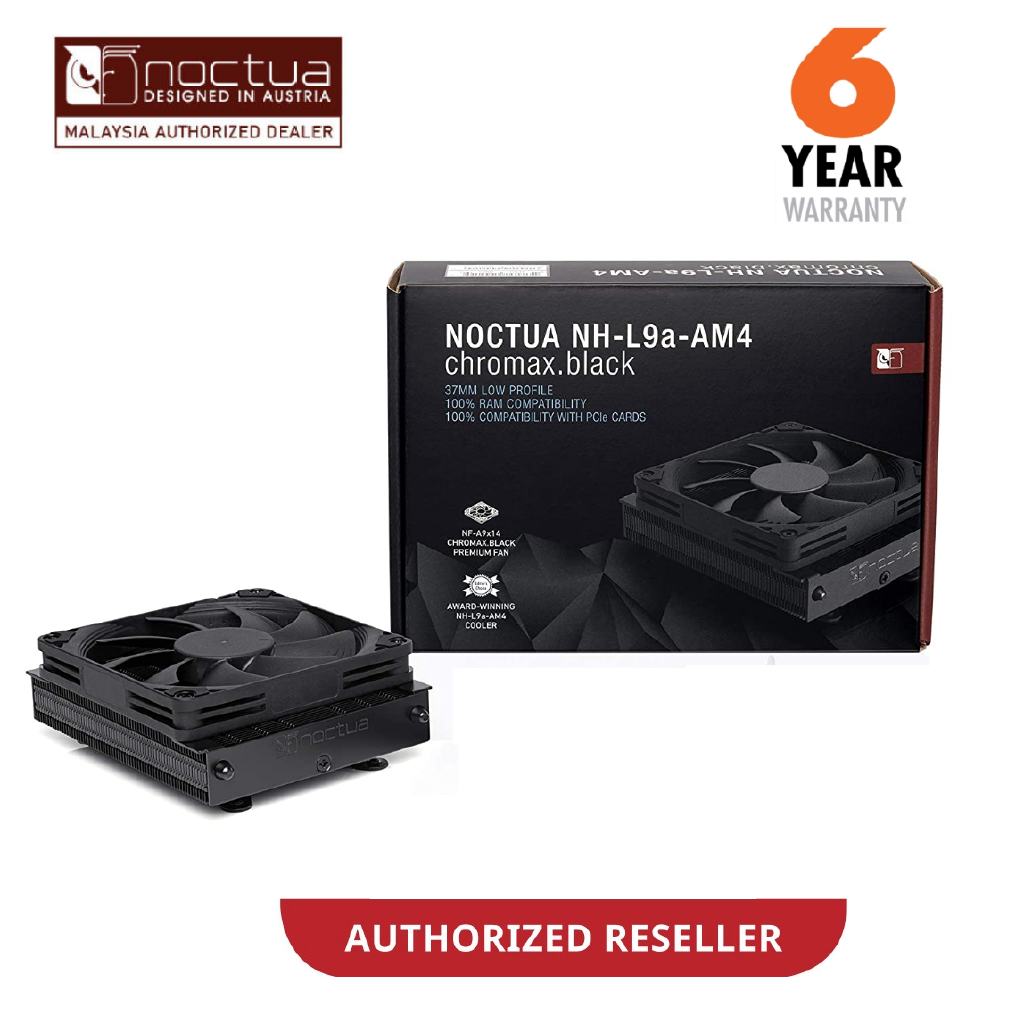 Noctua NH-L9a-AM4 Chromax.Black, Low-Profile CPU Cooler สําหรับ AMD AM4