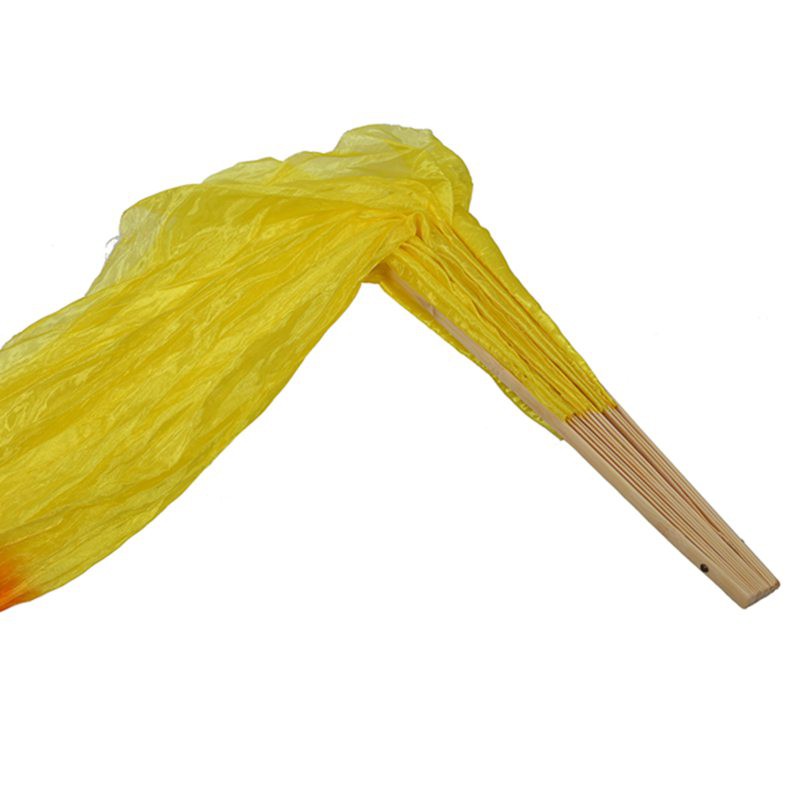 Ventaglio Lungo 1,8 Metri Per Danza Del Ventre, In Bambù E Seta Tinta A Mano, Con Paillettes, 14 Stecche - 2